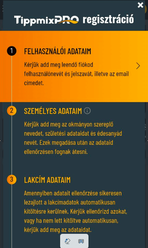 Regisztráció TippMixPro